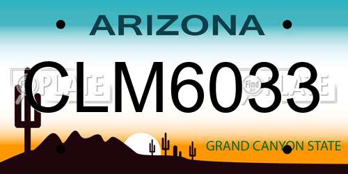 CLM6033 Arizona License Plate