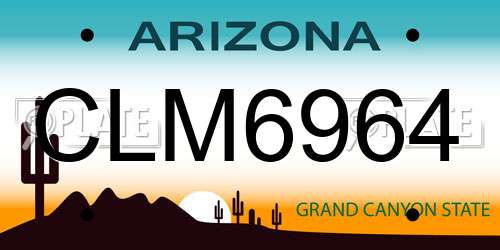 CLM6964 Arizona License Plate