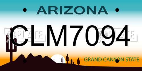 CLM7094 Arizona License Plate