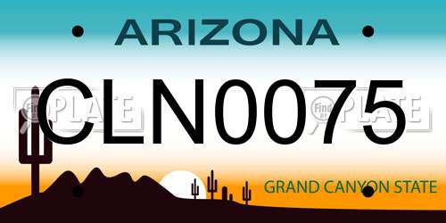 CLN0075 Arizona License Plate
