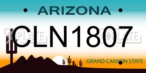 CLN1807 Arizona License Plate