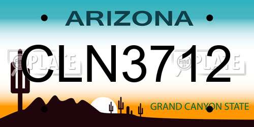 CLN3712 Arizona License Plate