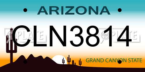 CLN3814 Arizona License Plate