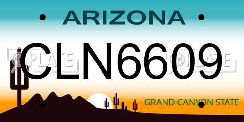 CLN6609 Arizona License Plate