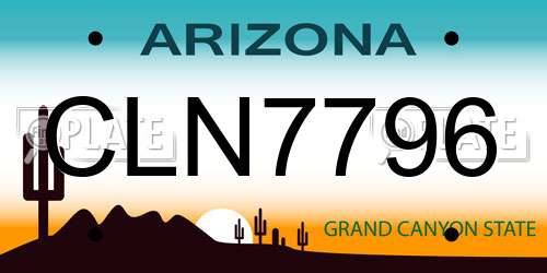 CLN7796 Arizona License Plate