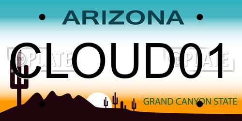 CLOUD01 Arizona License Plate