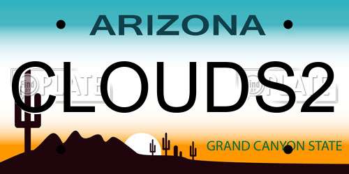 CLOUDS2 Arizona License Plate