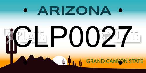 CLP0027 Arizona License Plate