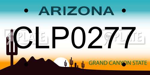 CLP0277 Arizona License Plate