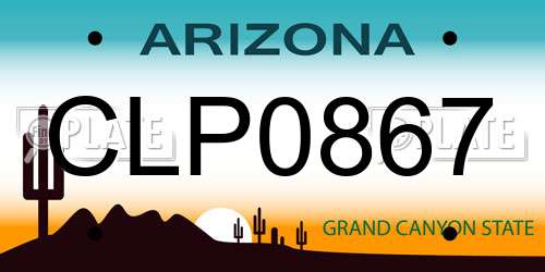 CLP0867 Arizona License Plate
