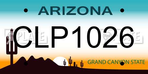 CLP1026 Arizona License Plate