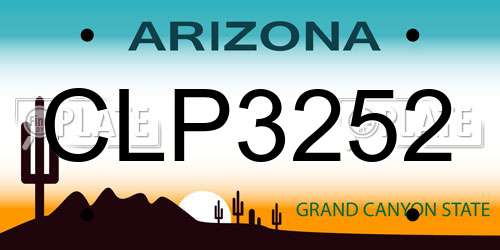 CLP3252 Arizona License Plate