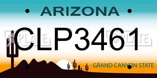CLP3461 Arizona License Plate