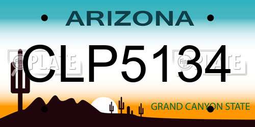 CLP5134 Arizona License Plate