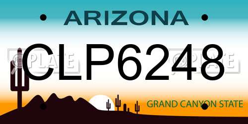 CLP6248 Arizona License Plate