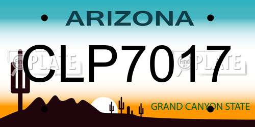 CLP7017 Arizona License Plate