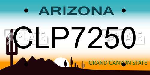 CLP7250 Arizona License Plate