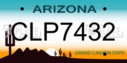 CLP7432 Arizona License Plate