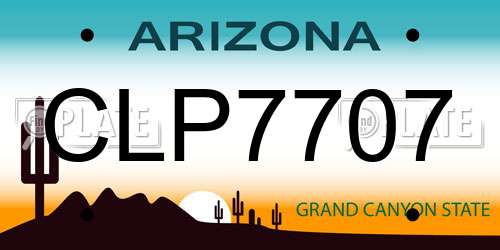 CLP7707 Arizona License Plate
