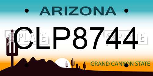 CLP8744 Arizona License Plate