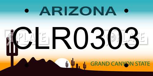 CLR0303 Arizona License Plate