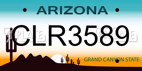 CLR3589 Arizona License Plate