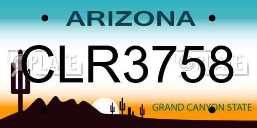 CLR3758 Arizona License Plate
