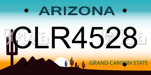 CLR4528 Arizona License Plate