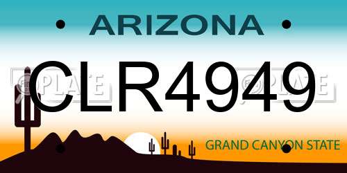 CLR4949 Arizona License Plate