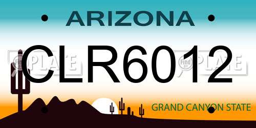 CLR6012 Arizona License Plate