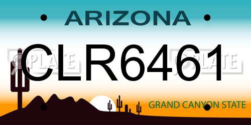 CLR6461 Arizona License Plate