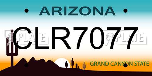CLR7077 Arizona License Plate