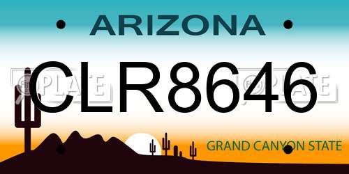 CLR8646 Arizona License Plate