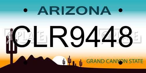 CLR9448 Arizona License Plate