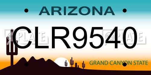 CLR9540 Arizona License Plate