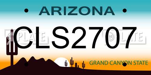 CLS2707 Arizona License Plate
