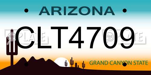 CLT4709 Arizona License Plate