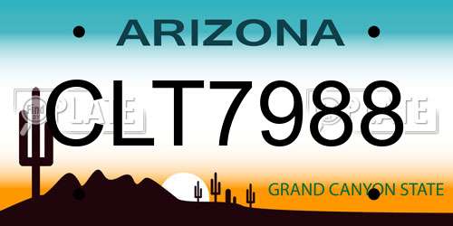 CLT7988 Arizona License Plate
