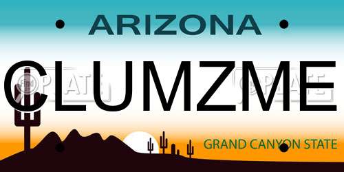CLUMZME Arizona License Plate