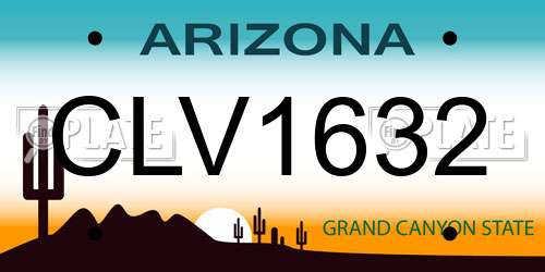 CLV1632 Arizona License Plate