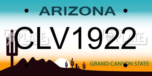 CLV1922 Arizona License Plate