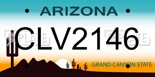 CLV2146 Arizona License Plate