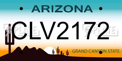 CLV2172 Arizona License Plate