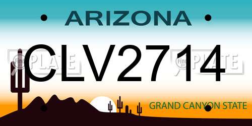 CLV2714 Arizona License Plate