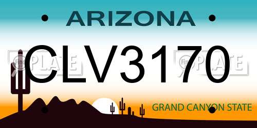 CLV3170 Arizona License Plate