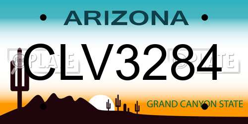 CLV3284 Arizona License Plate