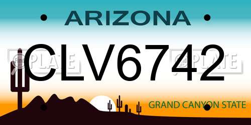 CLV6742 Arizona License Plate