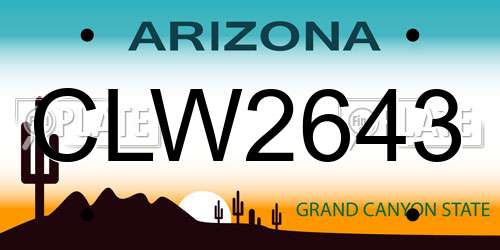 CLW2643 Arizona License Plate