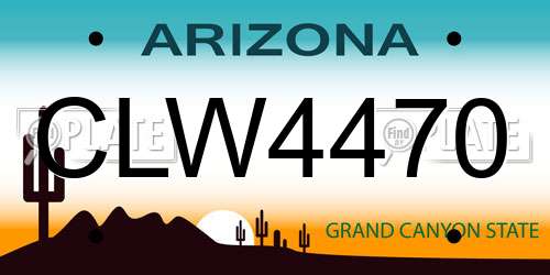 CLW4470 Arizona License Plate