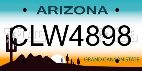 CLW4898 Arizona License Plate
